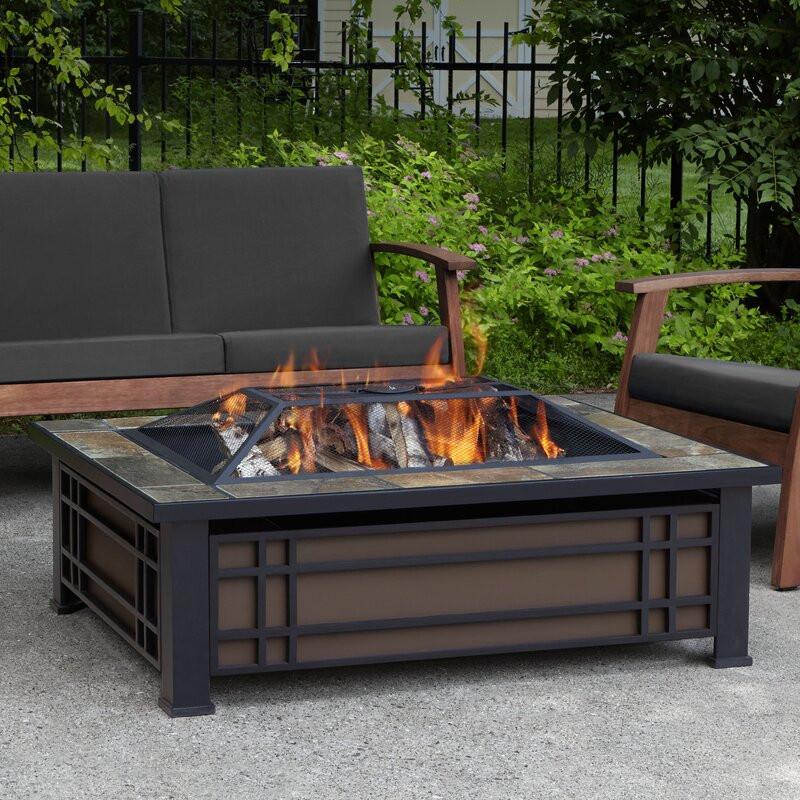 Firepit Patio Table
 Real Flame Hamilton Steel Wood Burning Fire Pit table