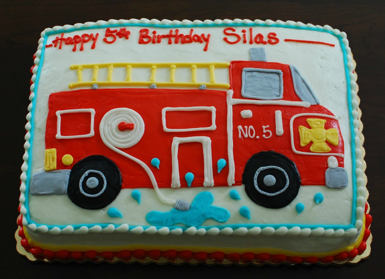 Firetruck Birthday Cake
 Snacky French Fire Truck Cake