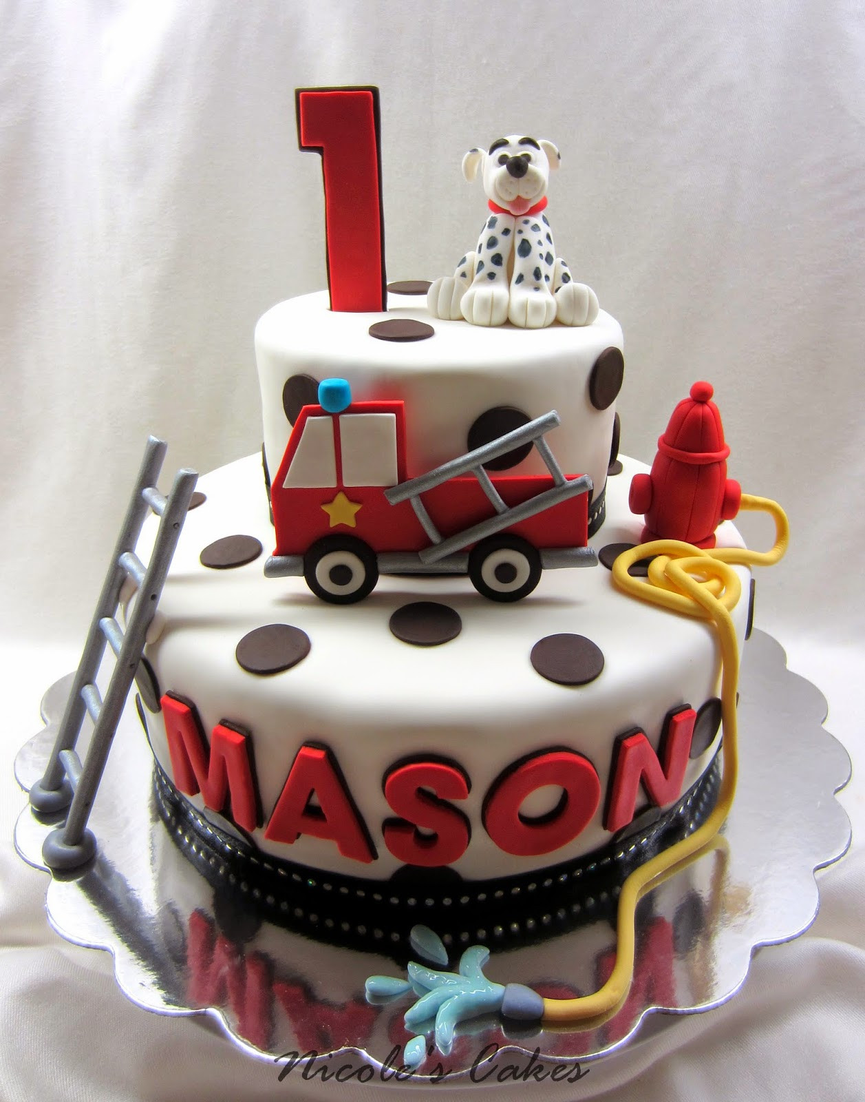 Firetruck Birthday Cake
 Confections Cakes & Creations Firetruck & Dalmation 1st