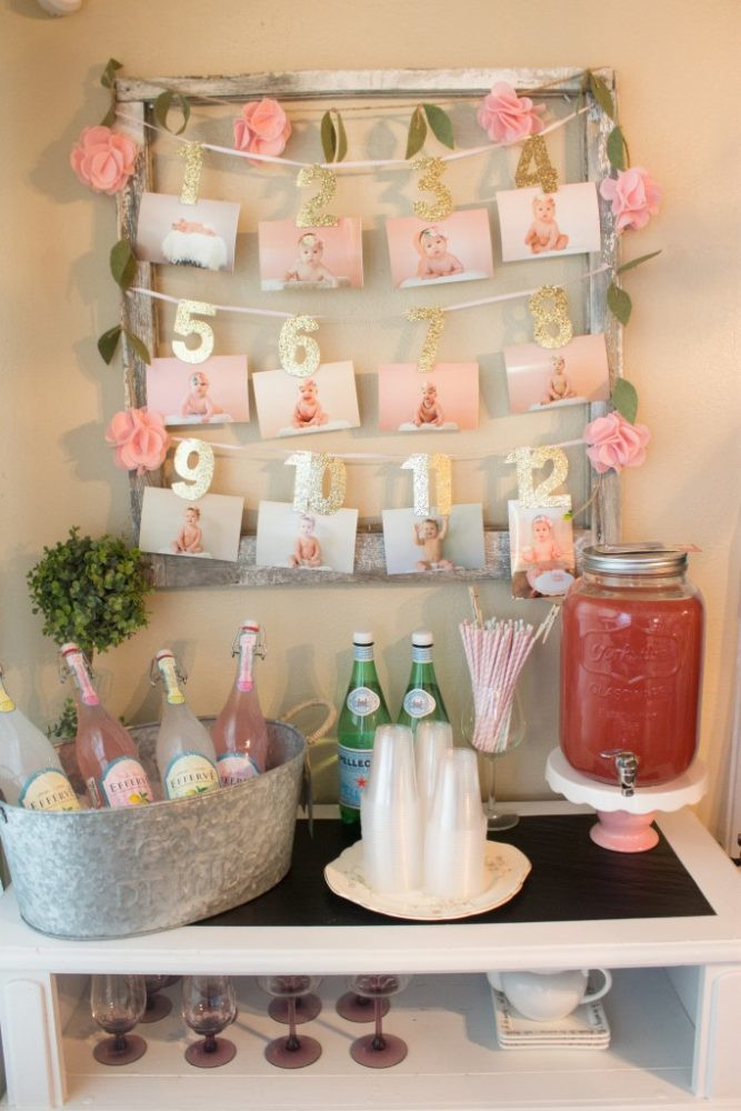 First Birthday Decorations
 21 Pink and Gold First Birthday Party Ideas Pretty My Party