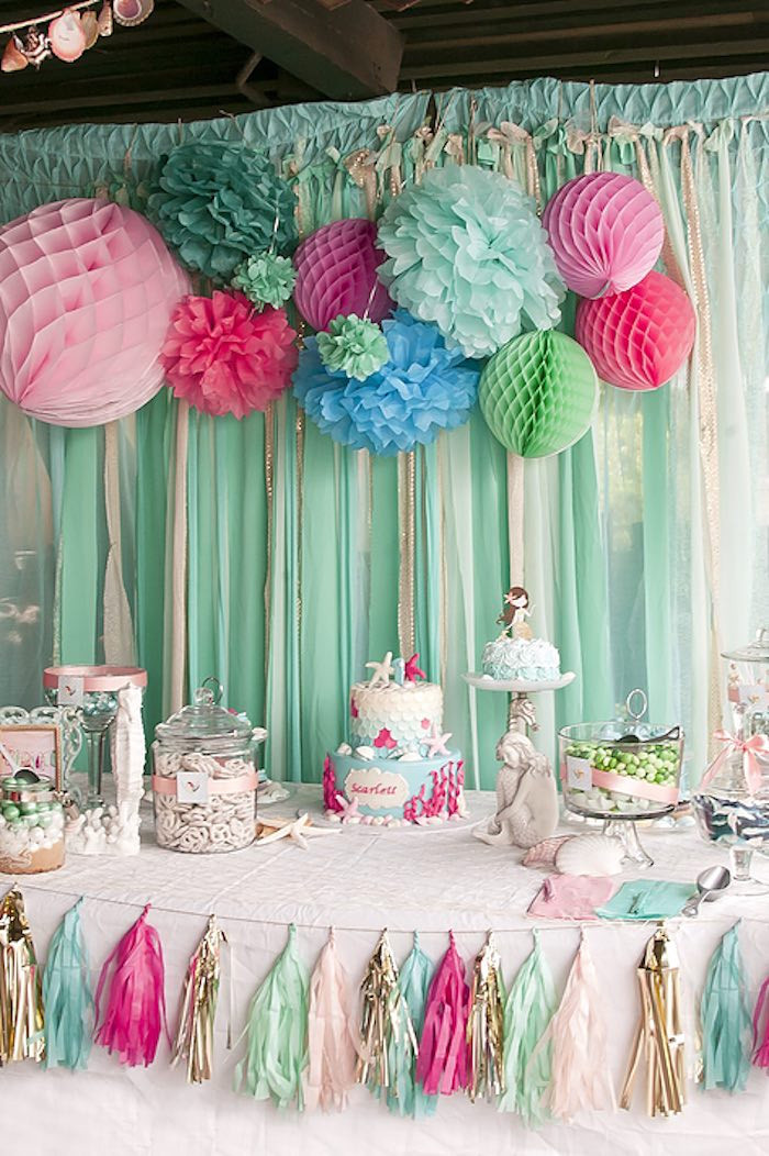 First Birthday Decorations
 Kara s Party Ideas Littlest Mermaid 1st Birthday Party