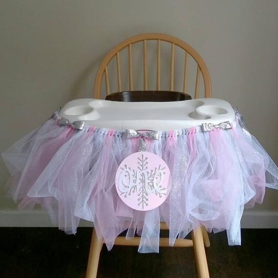 First Birthday High Chair Decorations
 First Birthday Highchair Tutu Winter ederland High Chair