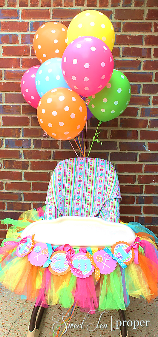 First Birthday High Chair Decorations
 Candy Themed Birthday Party Ideas