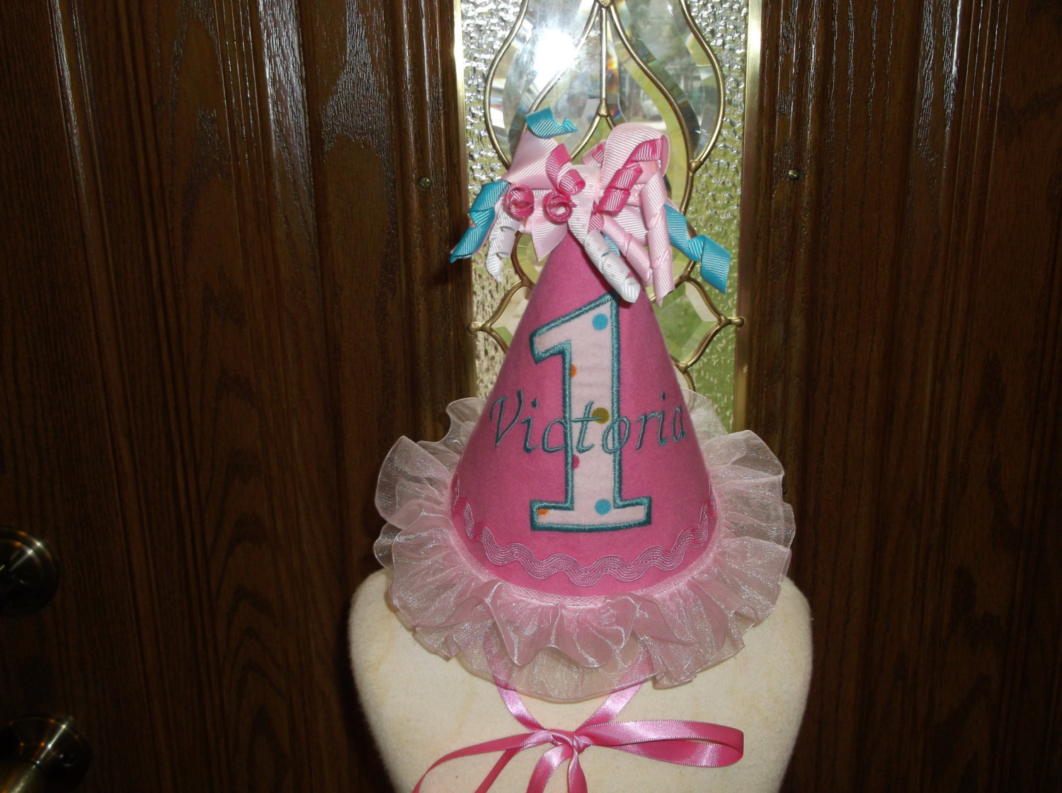 First Birthday Party Hat
 Girls First Birthday Party Hat Pink Birthday Hat 1st