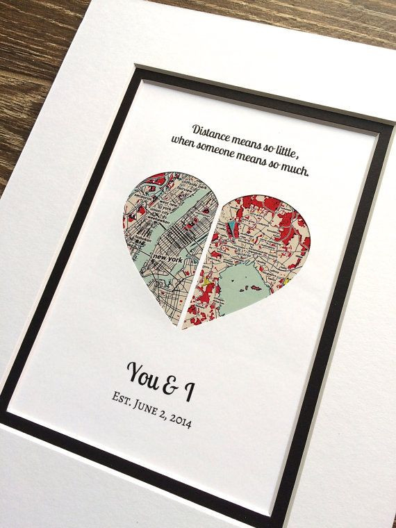 First Valentine Day Gift Ideas
 Long Distance Relationship Map Art Christmas Gift Gift