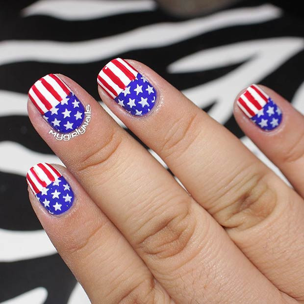 Flag Nail Art
 31 Patriotic Nail Ideas for the 4th of July
