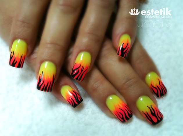 Flame Nail Art for Short Nails - wide 8