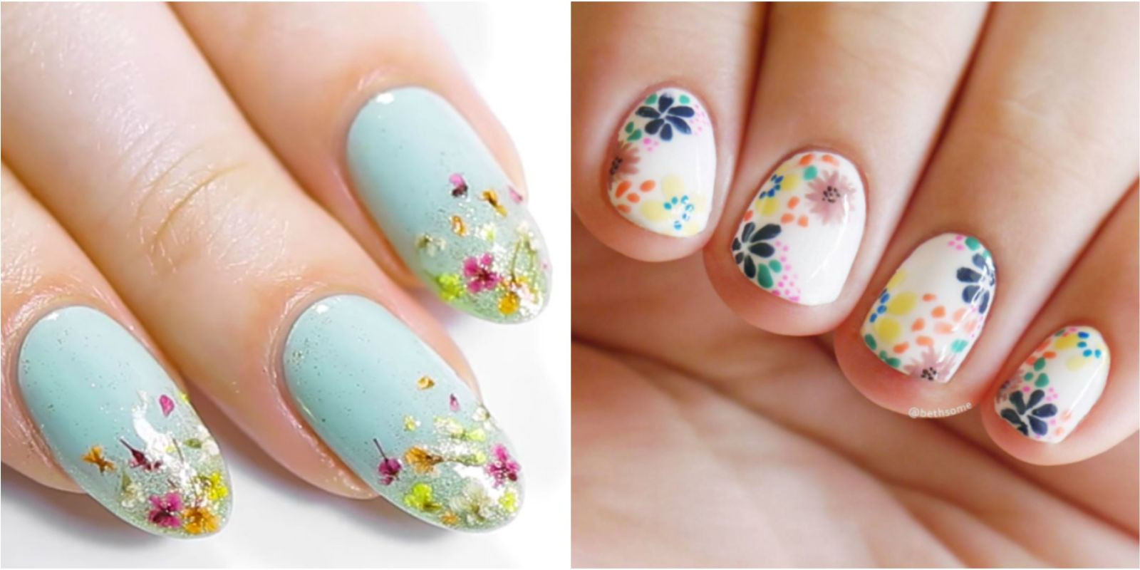 Floral Nail Designs
 20 Flower Nail Art Design Ideas Easy Floral Manicures