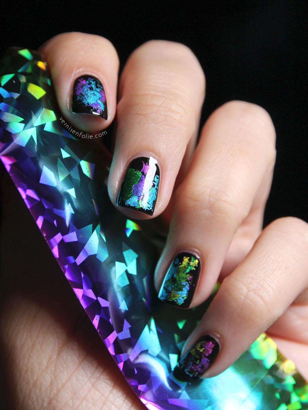 Foil Nail Art
 1000 images about Iridescent nail art on Pinterest