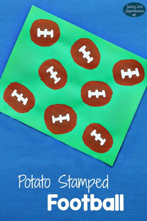 Football Crafts For Kids
 Potato Stamped Football Craft for Kids