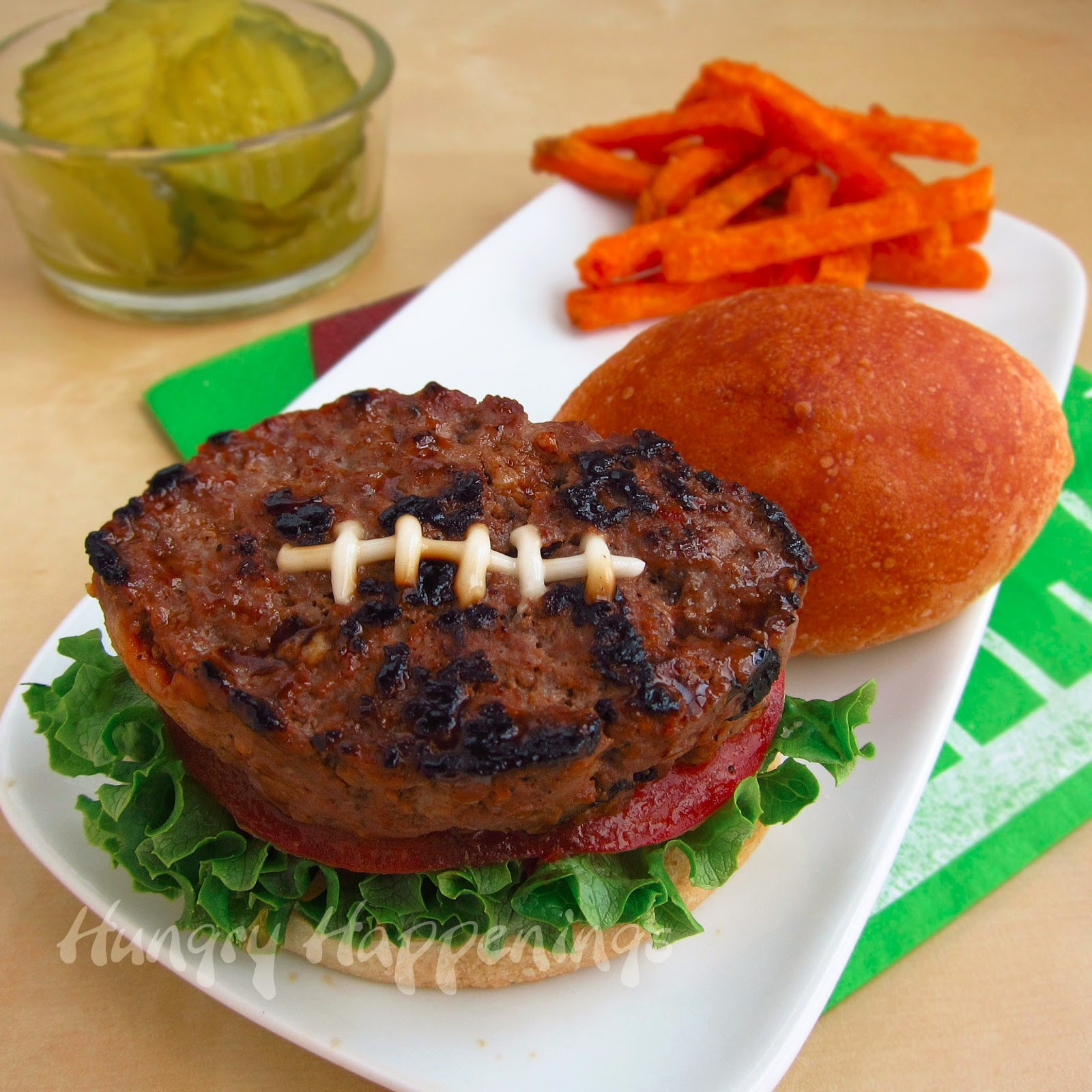 Football Snacks Recipes
 Super Bowl Party Foods Football Shaped Burger Recipe