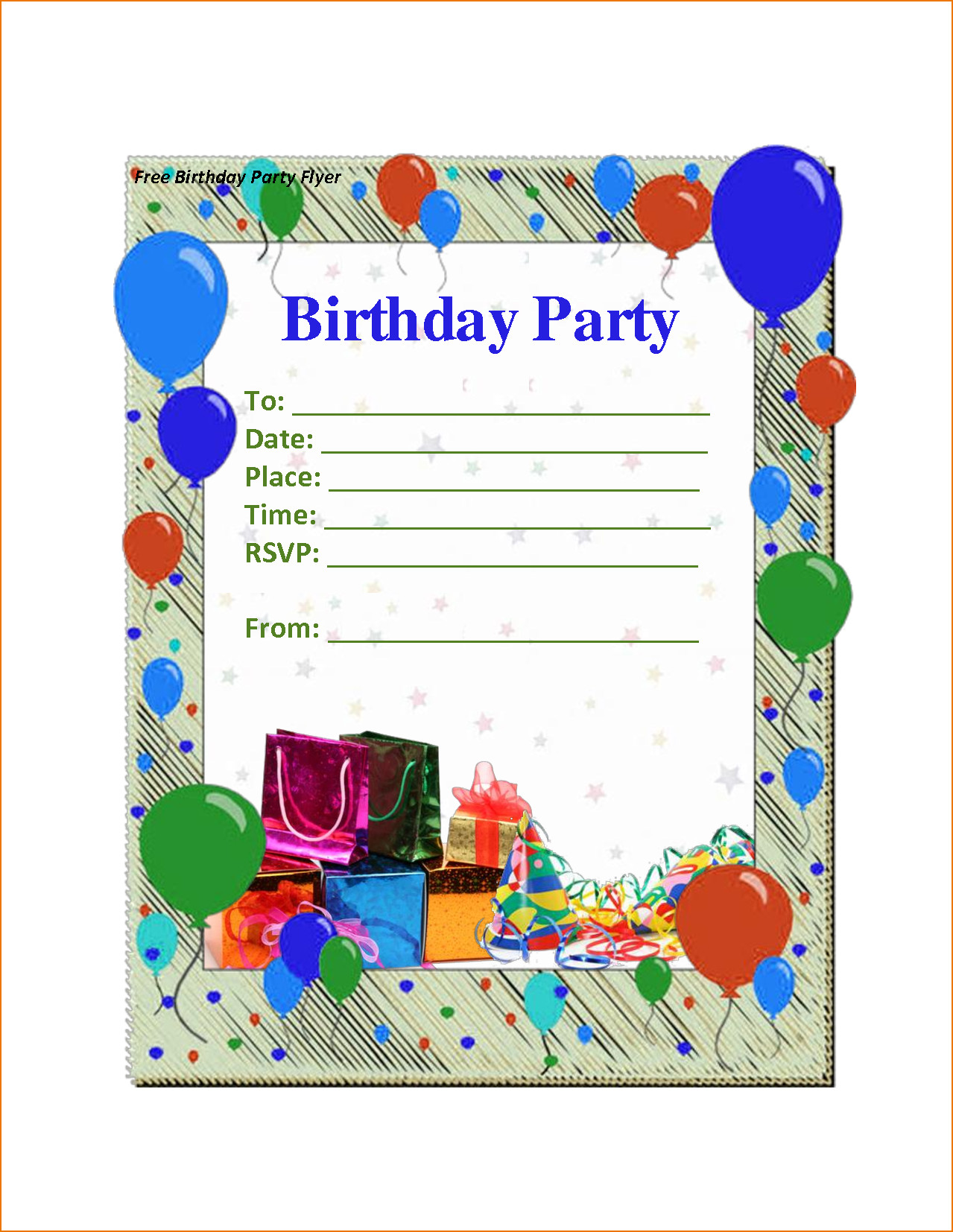 Free Birthday Invitation Template
 6 birthday party invitation template word