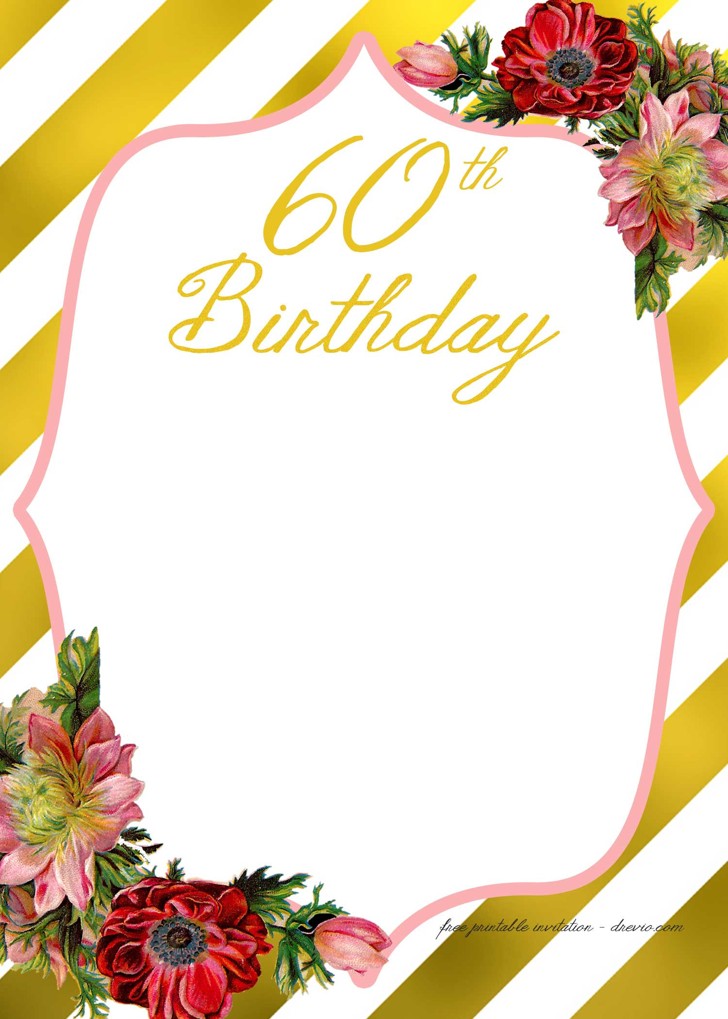 Free Birthday Invitation Template
 Adult Birthday Invitations Template for 50th years old