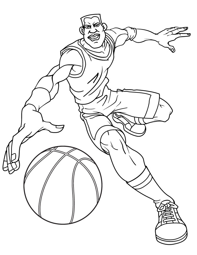 Free Coloring Pages For Boys Sports
 Basketball Sport For Teenagers Coloring Page