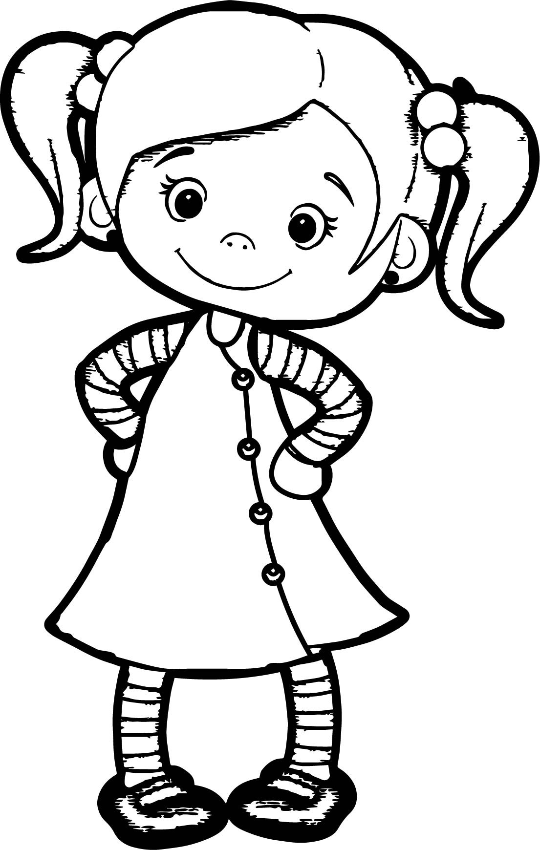 Free Coloring Pages Of Girls
 Beautiful Cute Girl Coloring Page