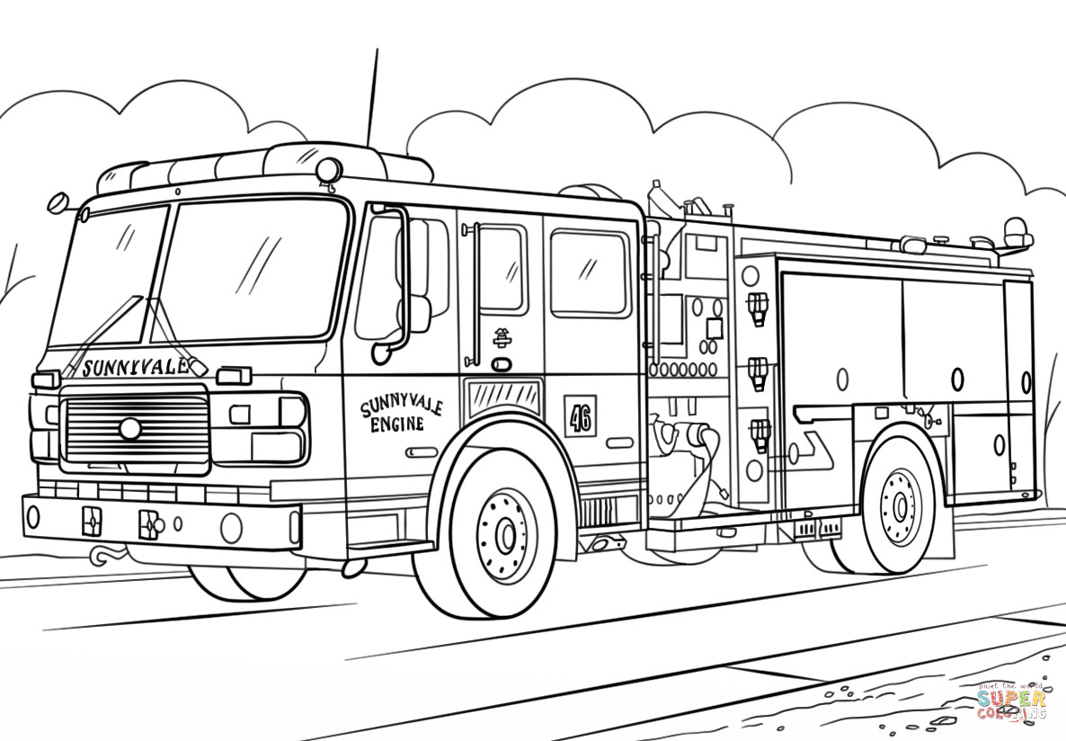 Free Fire Truck Coloring Pages Printable
 Fire Truck coloring page
