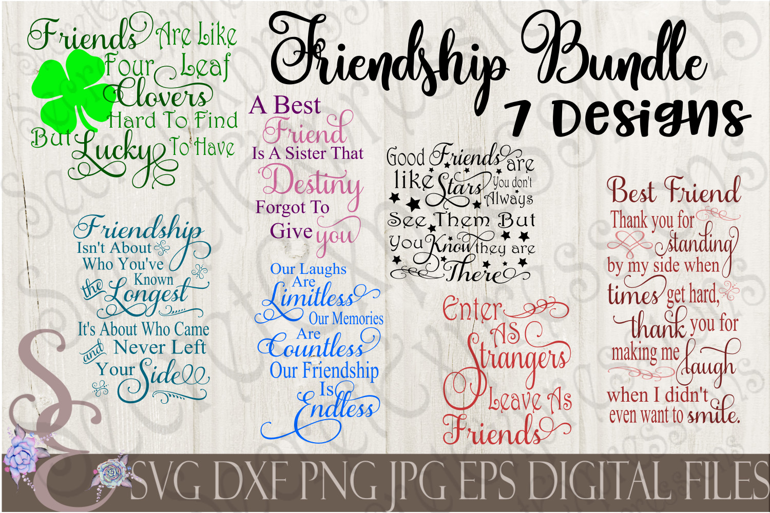Free Friendship Quotes
 Friend Friendship SVG Bundle SoFontsy