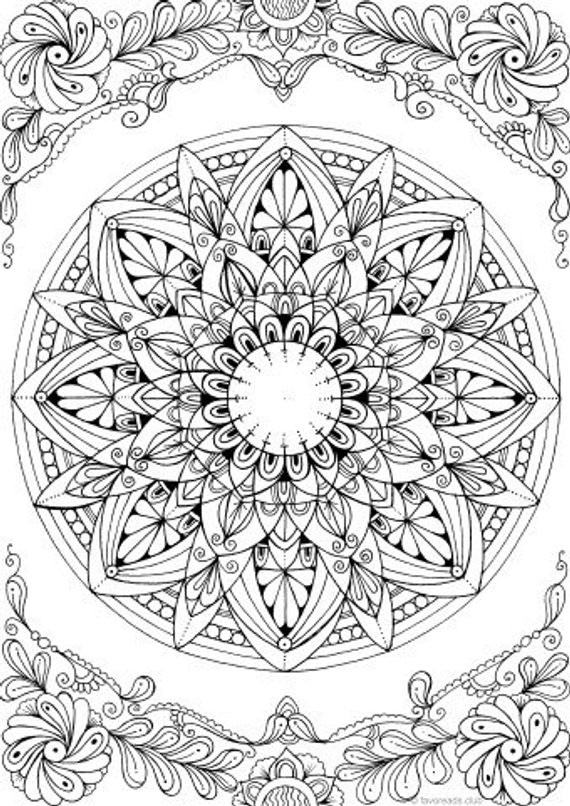 Free Mandala Coloring Pages For Adults
 Mandala Printable Adult Coloring Page from Favoreads
