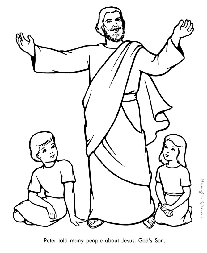 Free Printable Bible Coloring Pages
 Peter Bible page to print and color 025