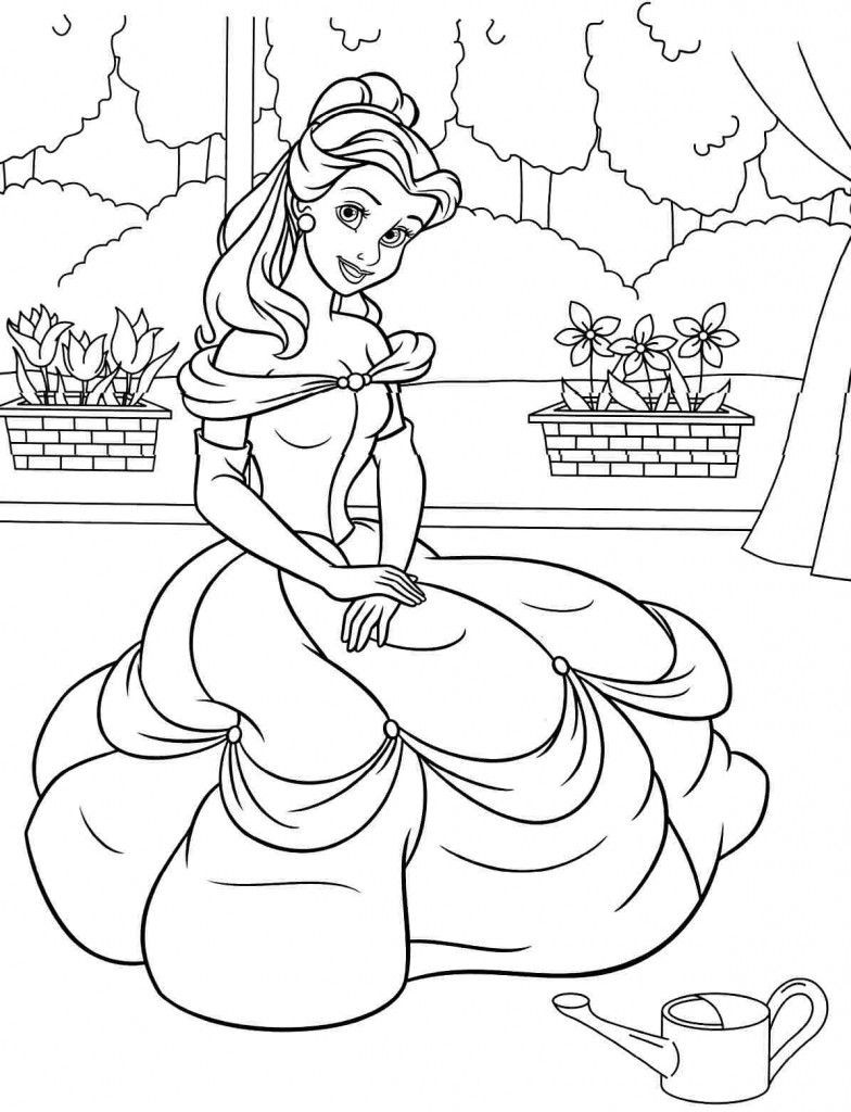 Free Printable Disney Princess Coloring Pages
 Free Printable Belle Coloring Pages For Kids