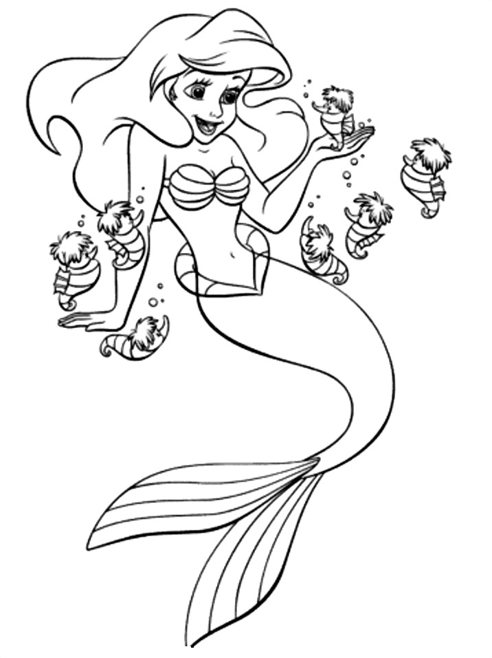 Free Printable Disney Princess Coloring Pages
 Disney Princess Mermaid Coloring Pages