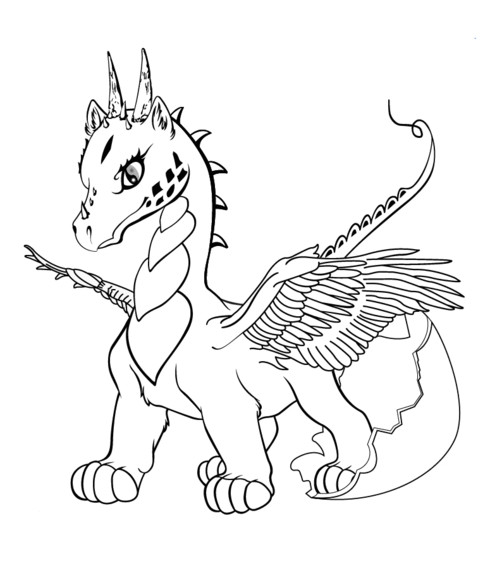 Free Printable Dragon Coloring Pages
 Baby Dragon Coloring page