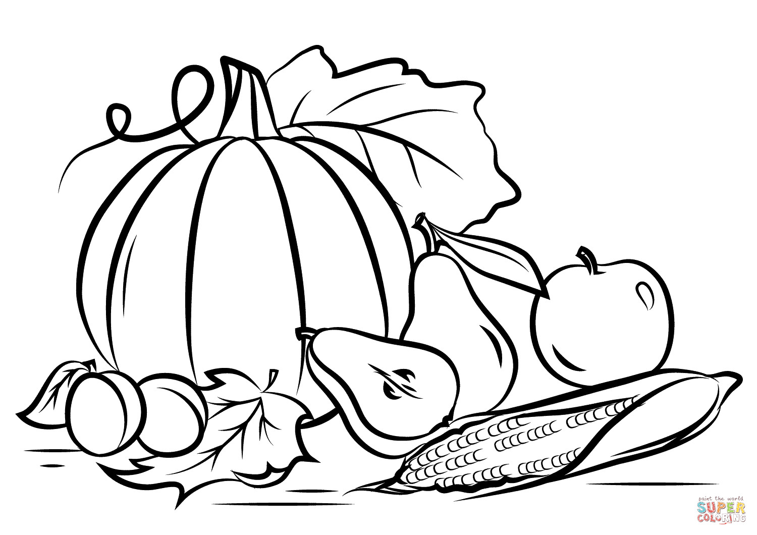 Free Printable Fall Coloring Sheets
 Autumn Harvest coloring page