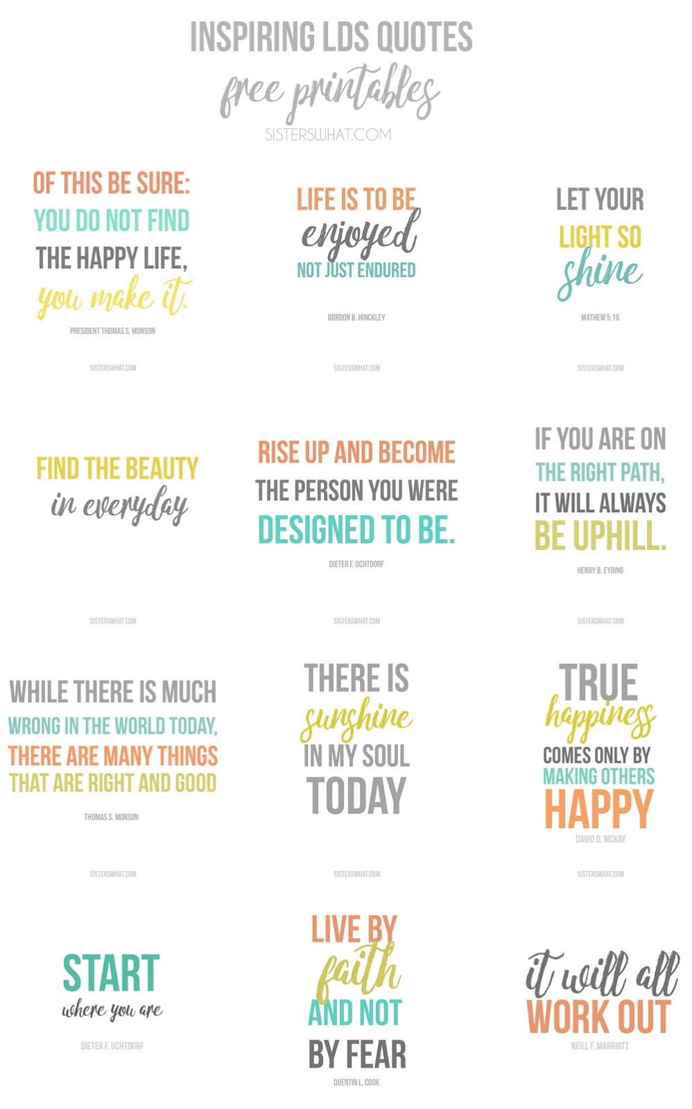 Free Printable Inspirational Quotes
 free printables for lds quotes