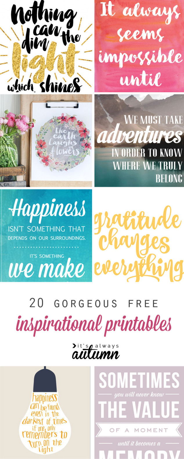 Free Printable Inspirational Quotes
 DIY 5 HANDMADE & LOVELY SIGNS