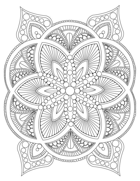 Free Printable Mandalas Coloring Pages Adults
 Abstract Mandala Coloring Page for Adults Digital Download