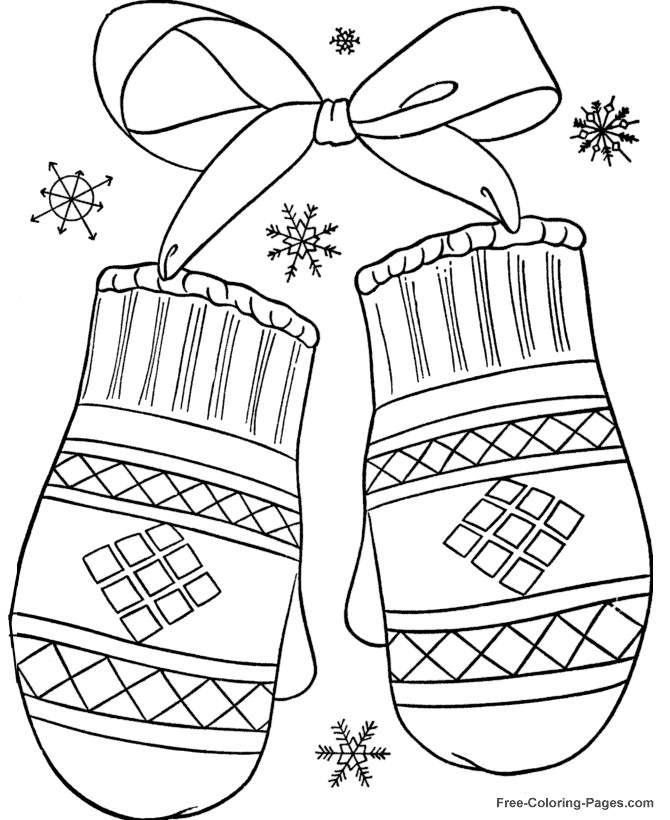Free Printable Winter Coloring Pages
 Winter Coloring Pages Winter Mittens 12