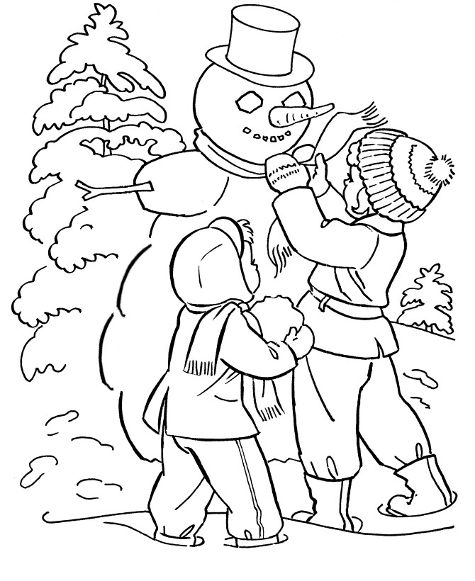 Free Printable Winter Coloring Pages
 Sketches Winter Scenes Coloring Pages