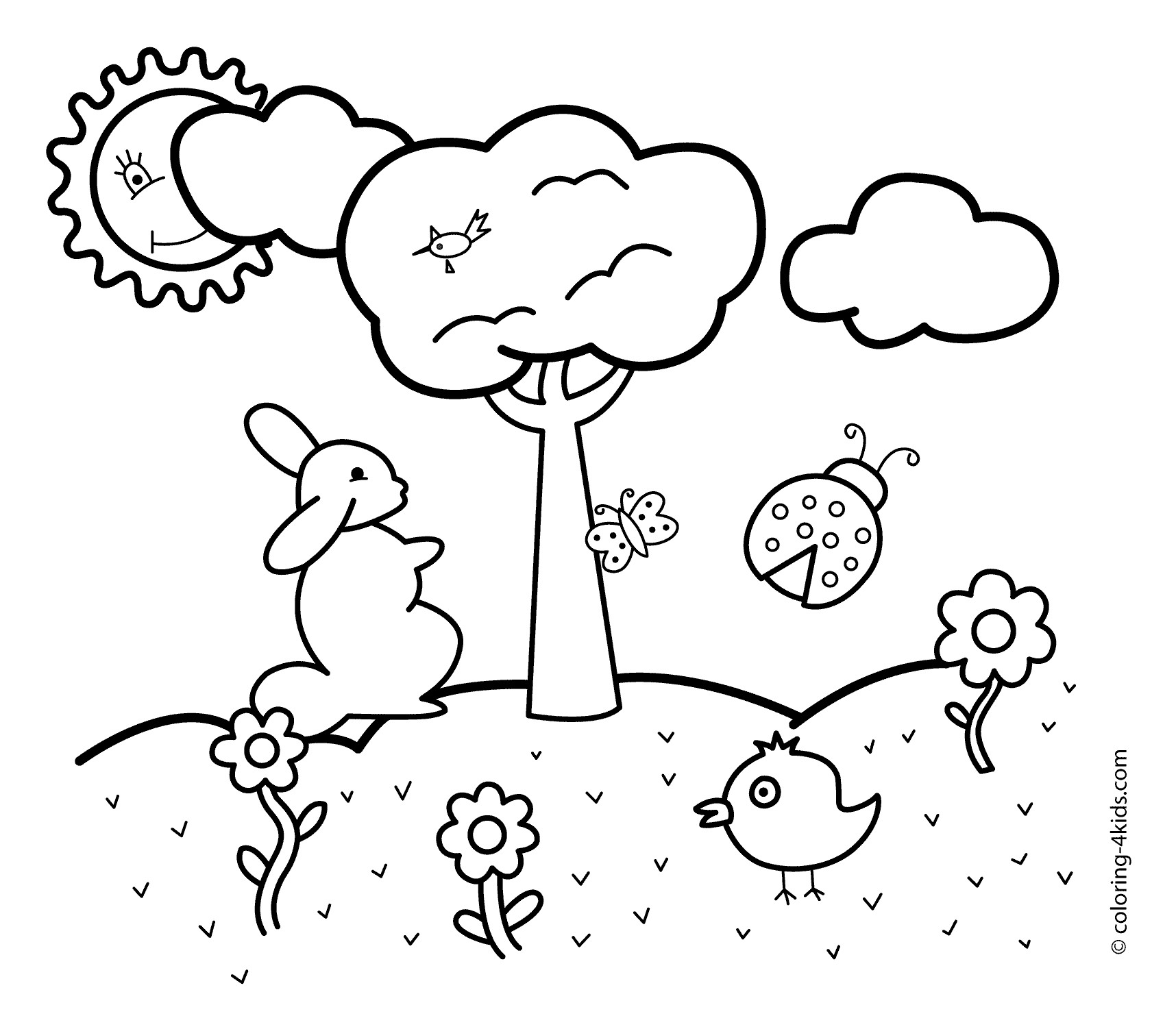 Free Spring Coloring Pages For Kids
 Spring coloring pages rabbit for kids seasons coloring