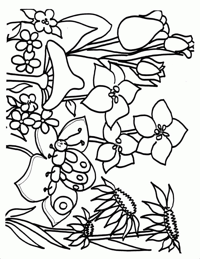 Free Spring Coloring Pages For Kids
 flower Page Printable Coloring Sheets