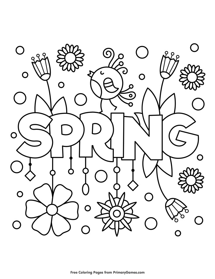 Free Spring Coloring Pages For Kids
 Spring Coloring Page • FREE Printable eBook