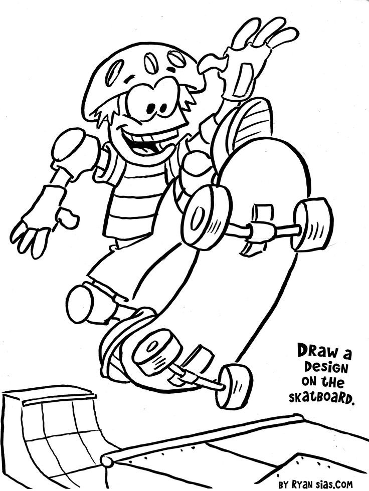 Freee Printable Coloring Pages
 Free Printable Sports Coloring Pages Skateboard