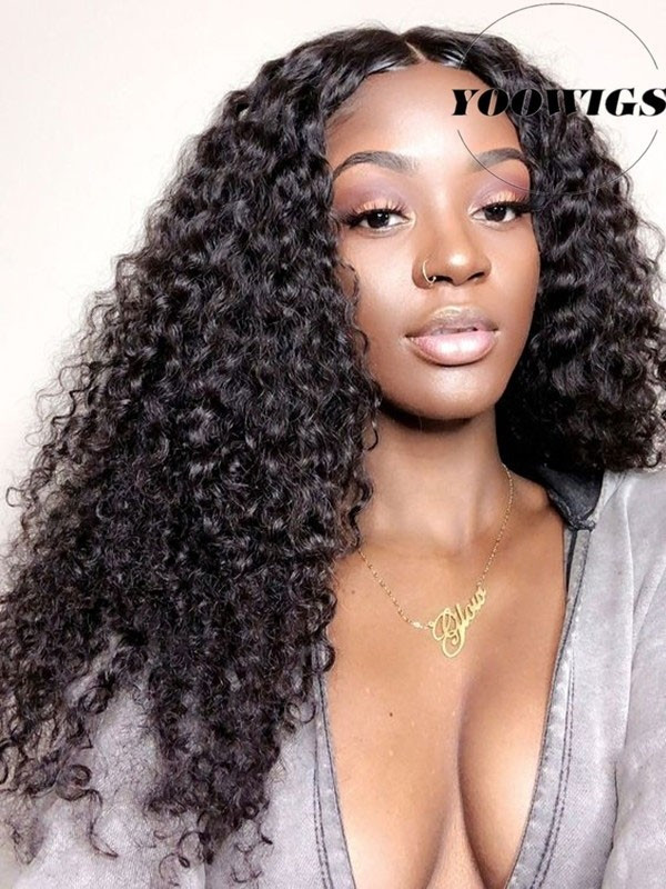 Frontal Wigs With Baby Hair
 YOOWIGS Density Deep Curly Human Hair 360 Lace