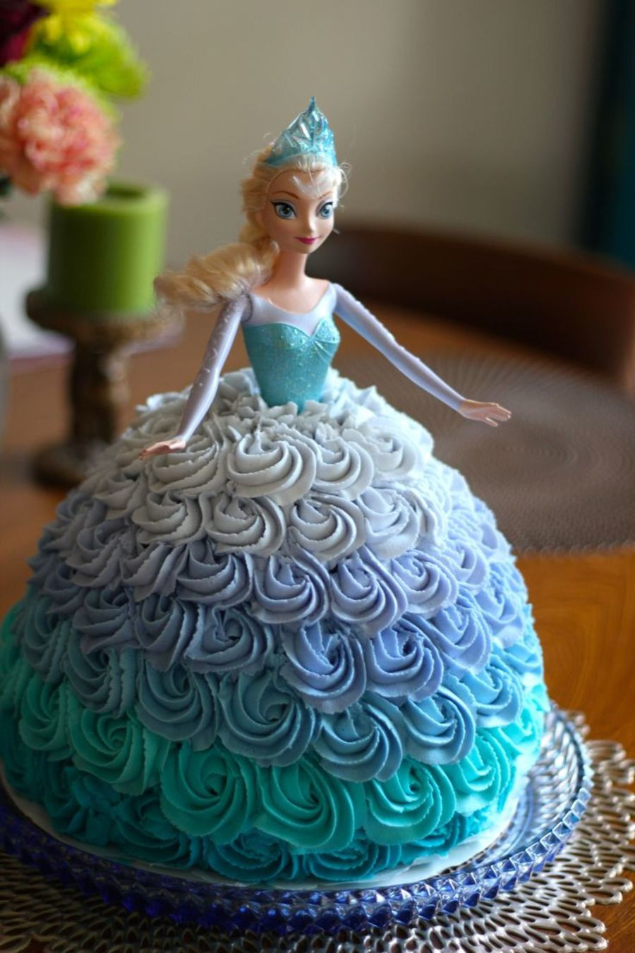 Frozen Birthday Cake
 Elsa Doll Cake For A Frozen Themed Birthday Party