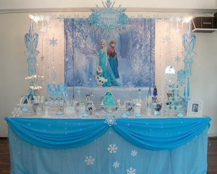 Frozen Birthday Decor
 Kara s Party Ideas Disney s Frozen Themed Birthday Party