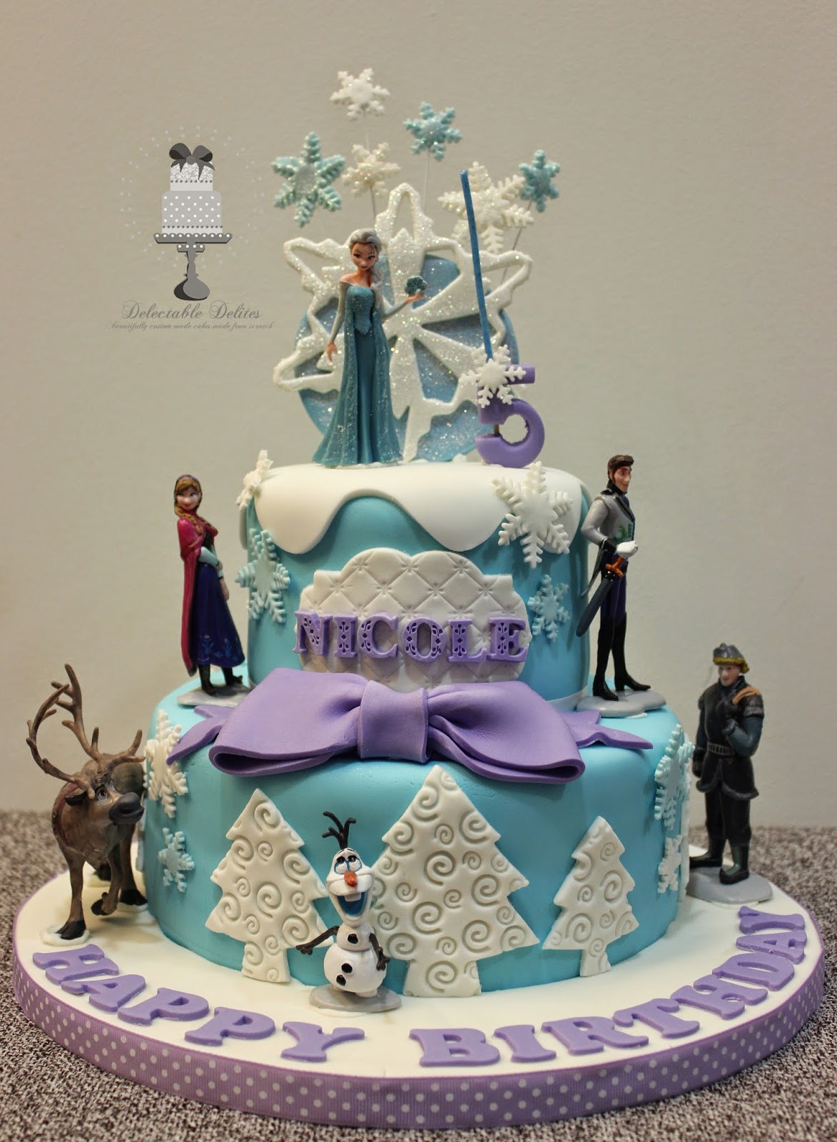 Frozen Themed Birthday Cakes
 Delectable Delites Frozen theme cake for Nicole s 5th
