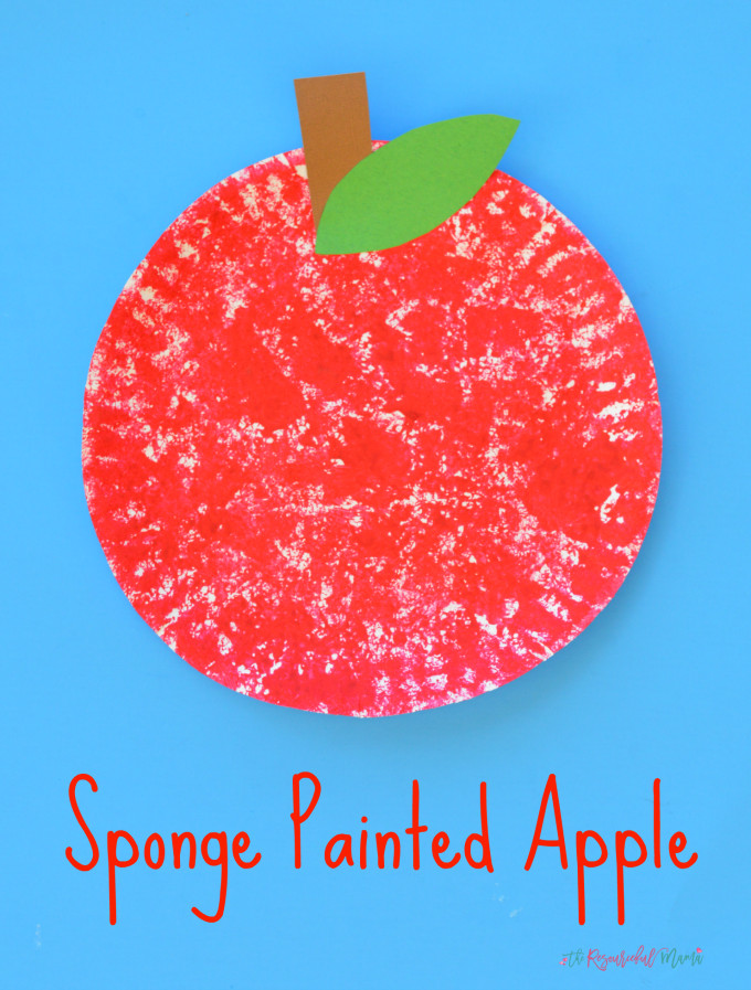Fruit Crafts For Toddlers
 Sponge Painted Apple Craft for Kids