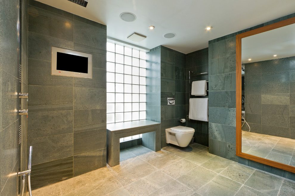 Full Length Bathroom Mirror
 full length mirror powder room modern with vessel sink