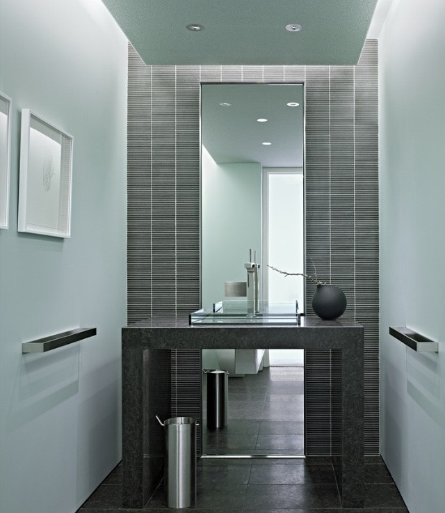 Full Length Bathroom Mirror
 Half bath with full length mirror Powder Room