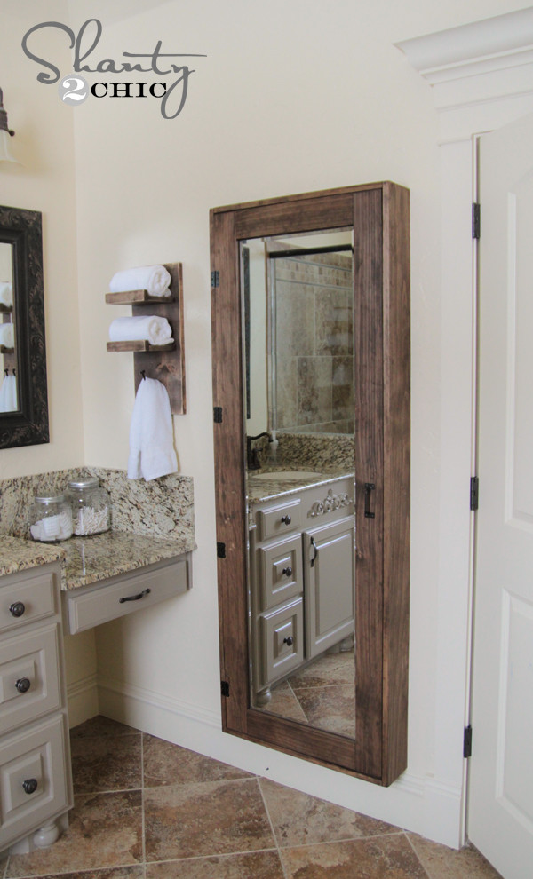 Full Length Bathroom Mirror
 DIY Bathroom Mirror Storage Case Shanty 2 Chic