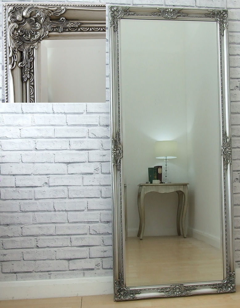 Full Length Bathroom Mirror
 Eton Silver Vintage French Full Length Wall floor