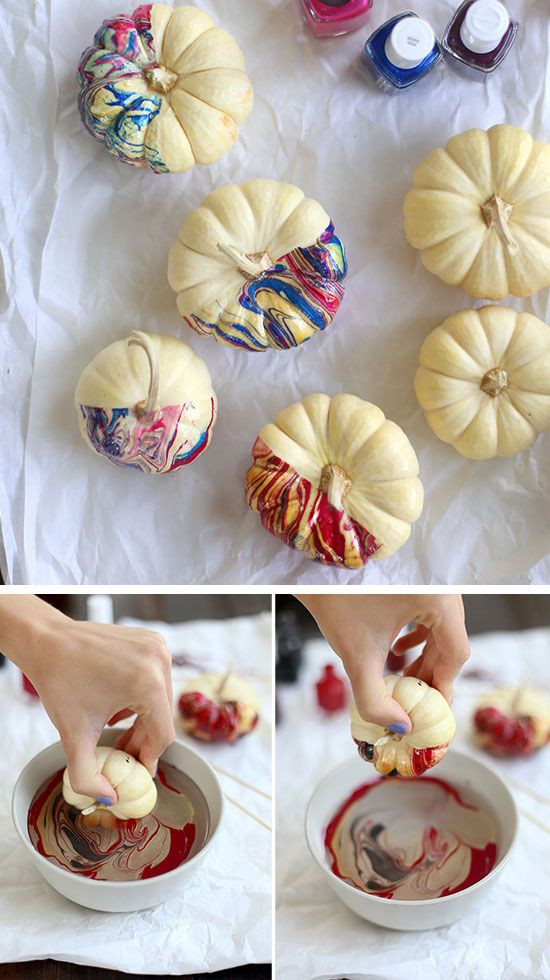 Fun Projects For Adults
 Nail Polish Marbled Pumpkins