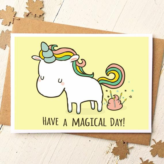 Funny Birthday Card Ideas
 Unicorn Card Funny Birthday Card Unicorn Birthday Card