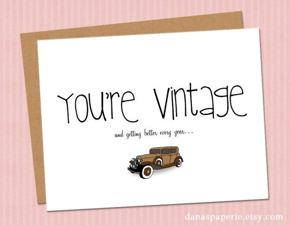 Funny Birthday Cards For Grandpa
 Items similar to Funny Birthday Card Vintage Car