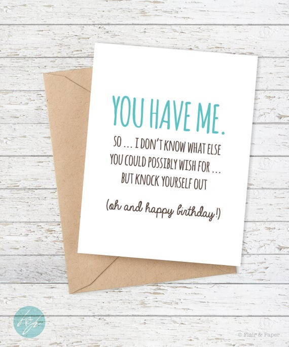 Funny Birthday Quotes For Boyfriend
 Birthday Card Funny Boyfriend Card Funny by FlairandPaper
