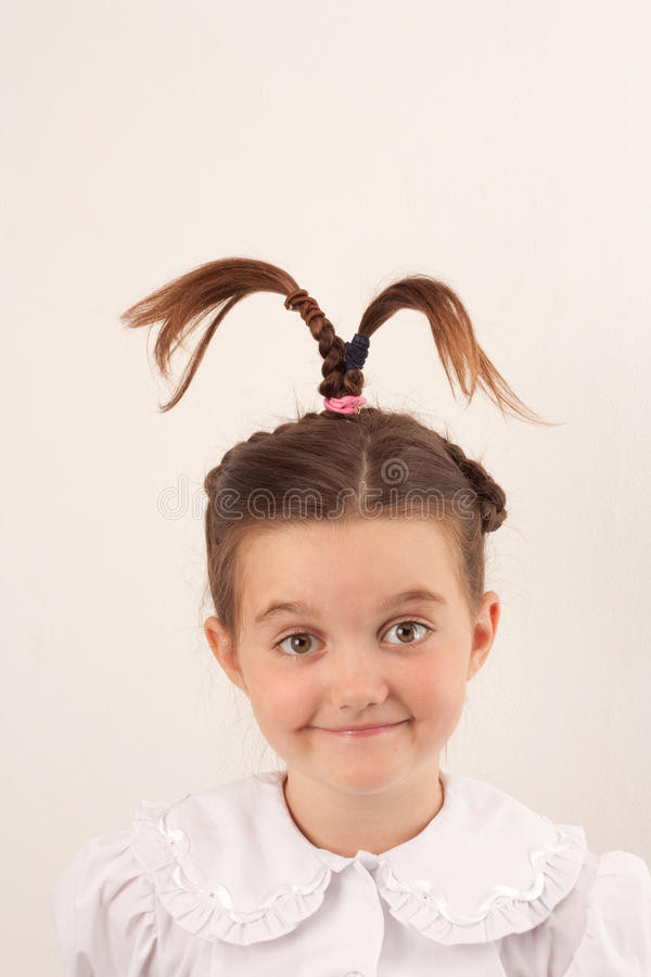 Funny Girl Hairstyles
 School Girl With Funny Hair Style 5 Stock Image Image of